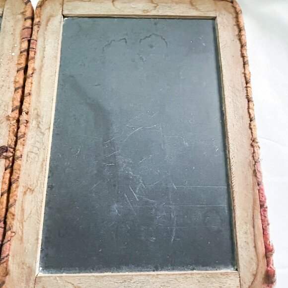 Antique Double Hinged 2 Sided Writing Slate with Wood Frame 1800's - Picture 3 of 12